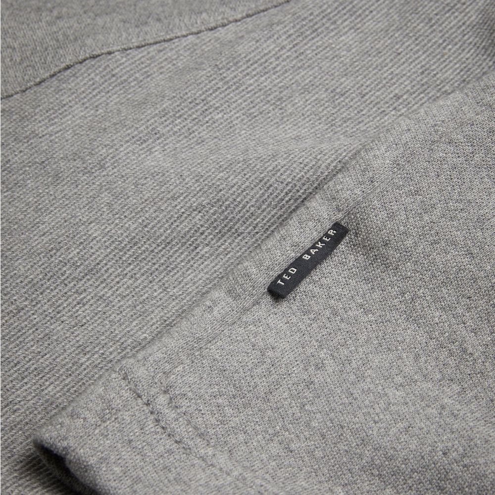 Ted Baker London Sz 5 US XL Long Sleeve Textured Panel Half Zip Grey Sweater - Picture 6 of 15